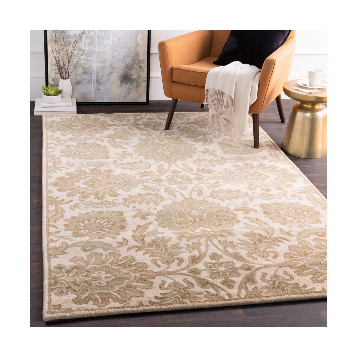 Edda 48 X 48 inch Beige/Camel/Taupe/Sea Foam Rugs, Wool
