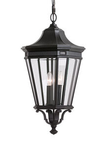 Quade 3 Light 12 inch Black Outdoor Hanging Lantern