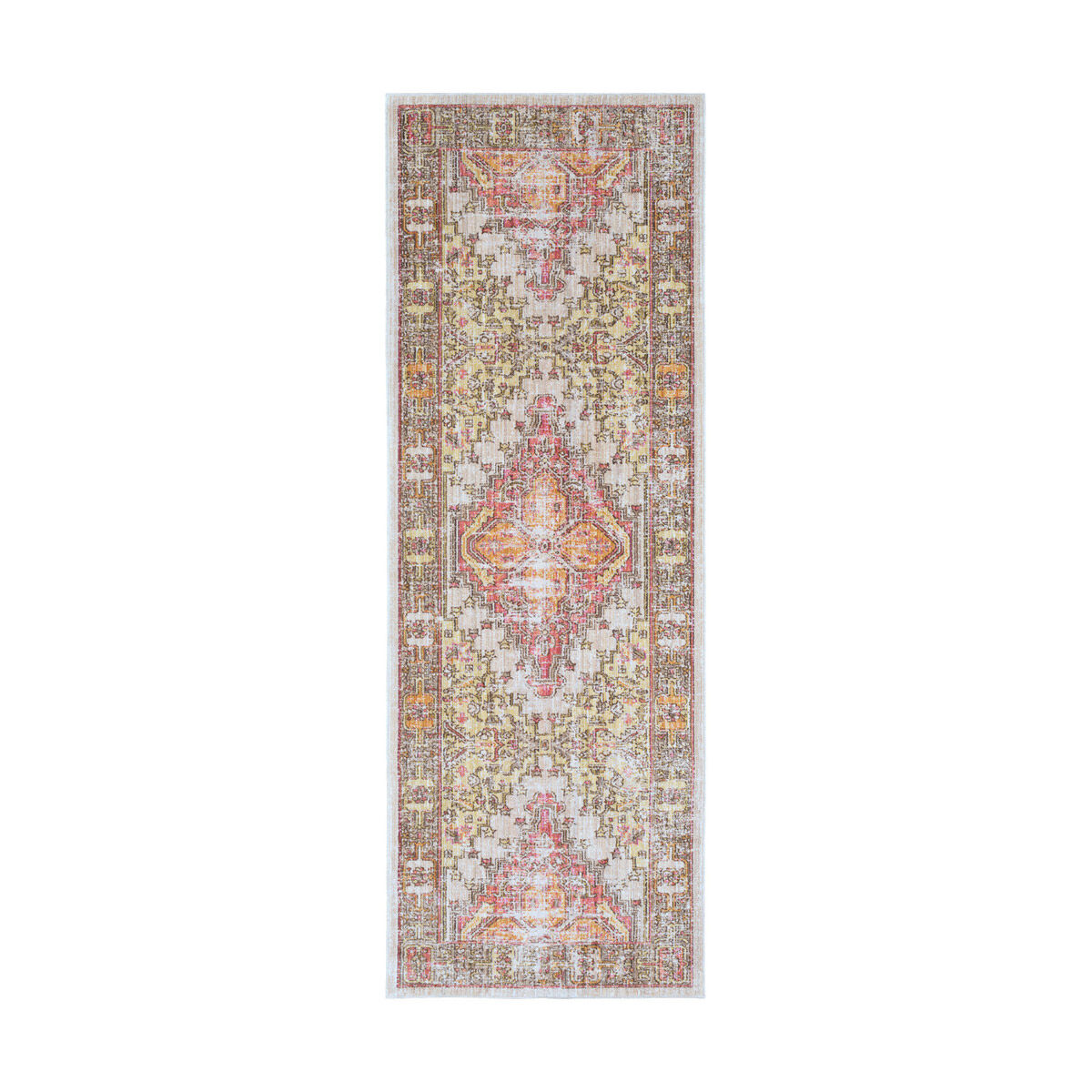 Ayland 34 X 24 inch Coral/Beige/Bright Yellow/Camel/Dark Brown Rugs, Polyester
