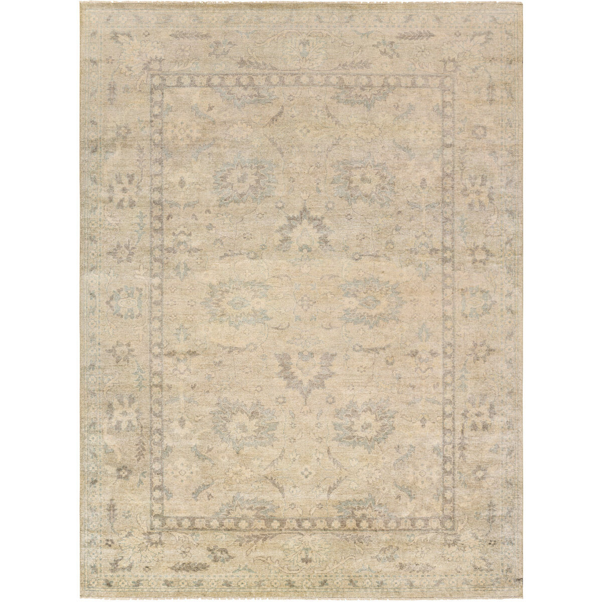 Wayne 108 X 72 inch Gray and Brown Area Rug, Wool and Silk