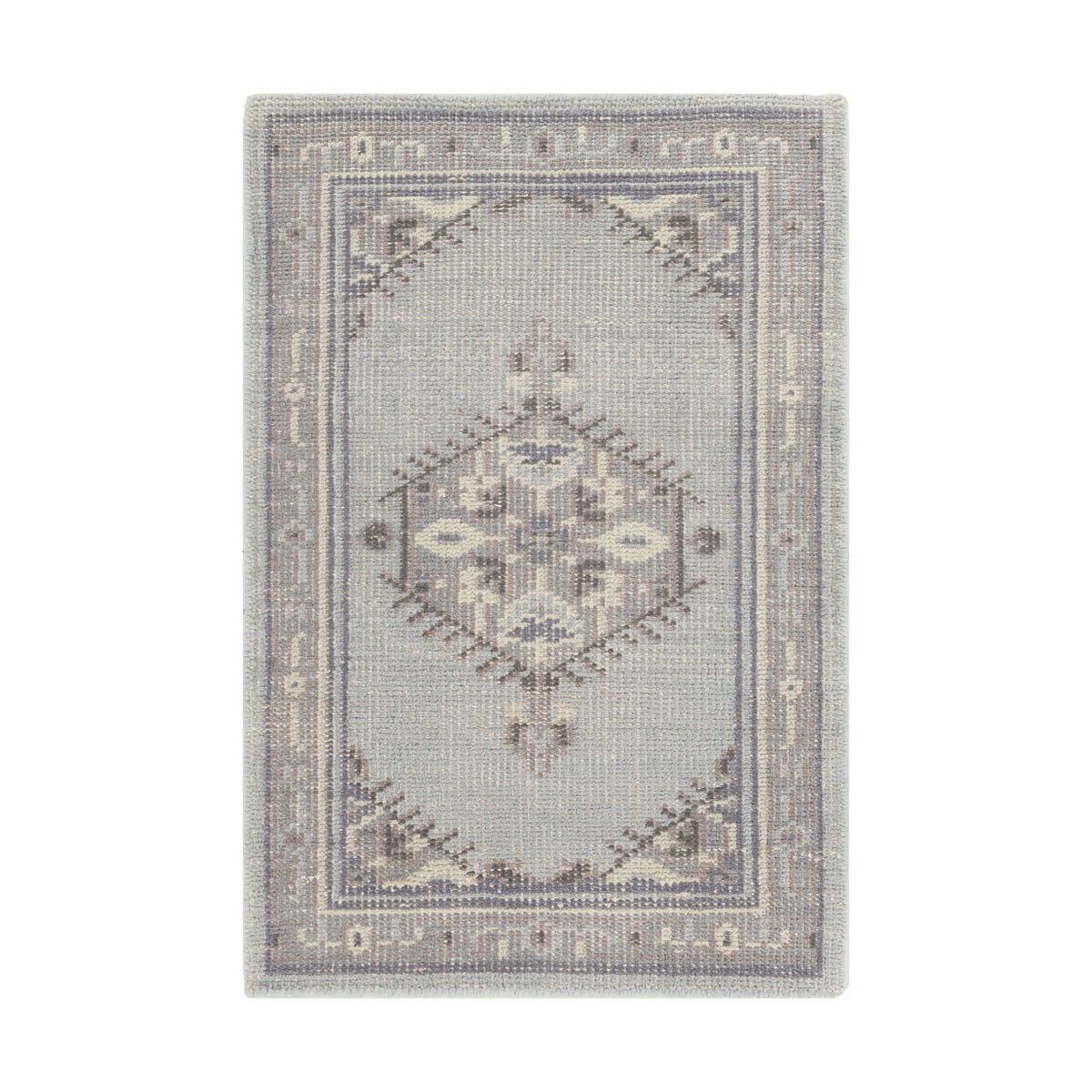 Luella 36 X 24 inch Light Gray/Violet/Black/Charcoal/Taupe Rugs, Wool