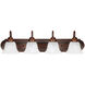 Booker 4 Light 30 inch Burnished Bronze Vanity Light Wall Light