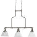 Beacher 3 Light 31.94 inch Brushed Nickel Linear Chandelier Ceiling Light
