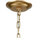 Wyndam 6 Light 30 inch Antique Gold Leaf with White Chandelier Ceiling Light