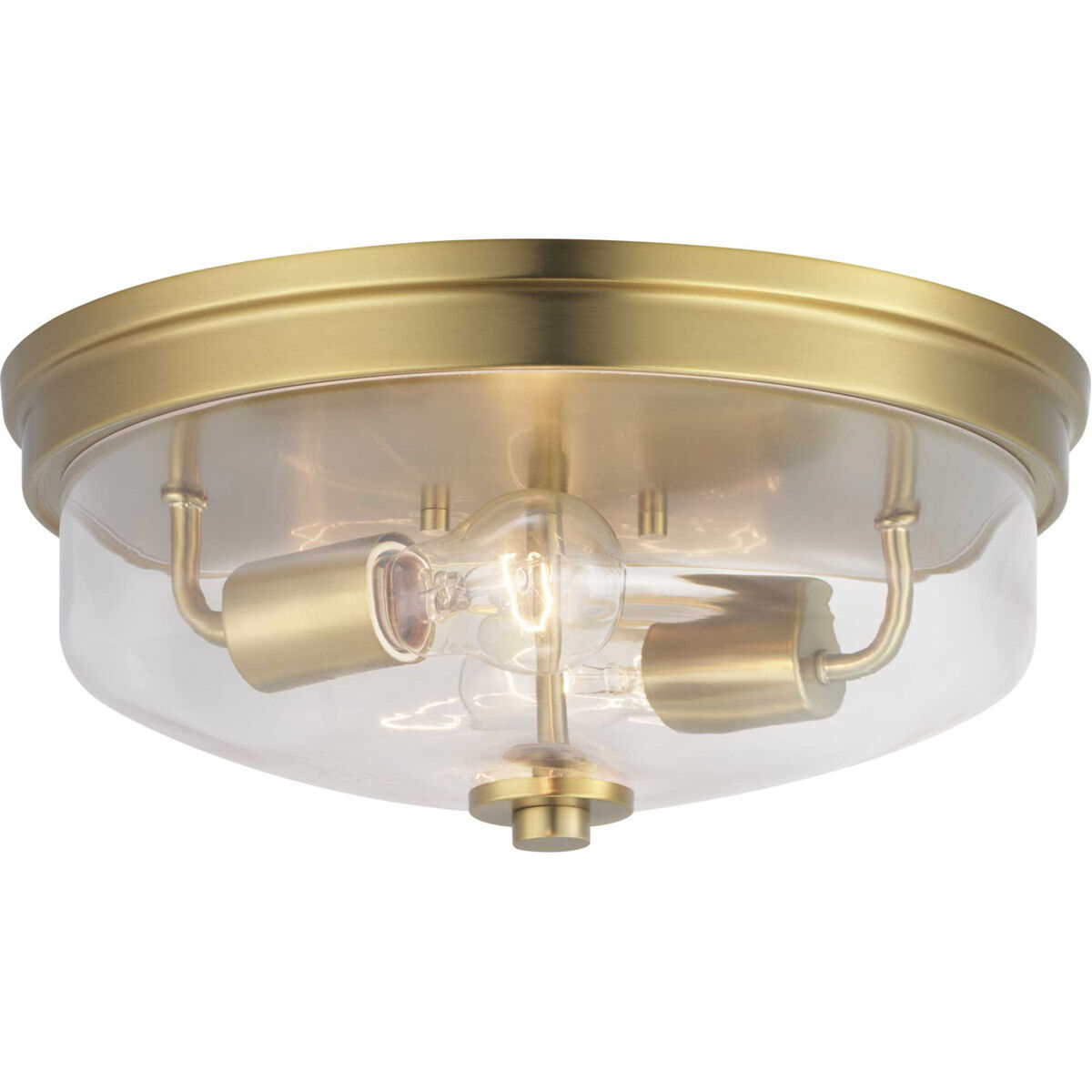 Merit 2 Light 14 inch Brushed Bronze Flush Mount Ceiling Light, Design Series