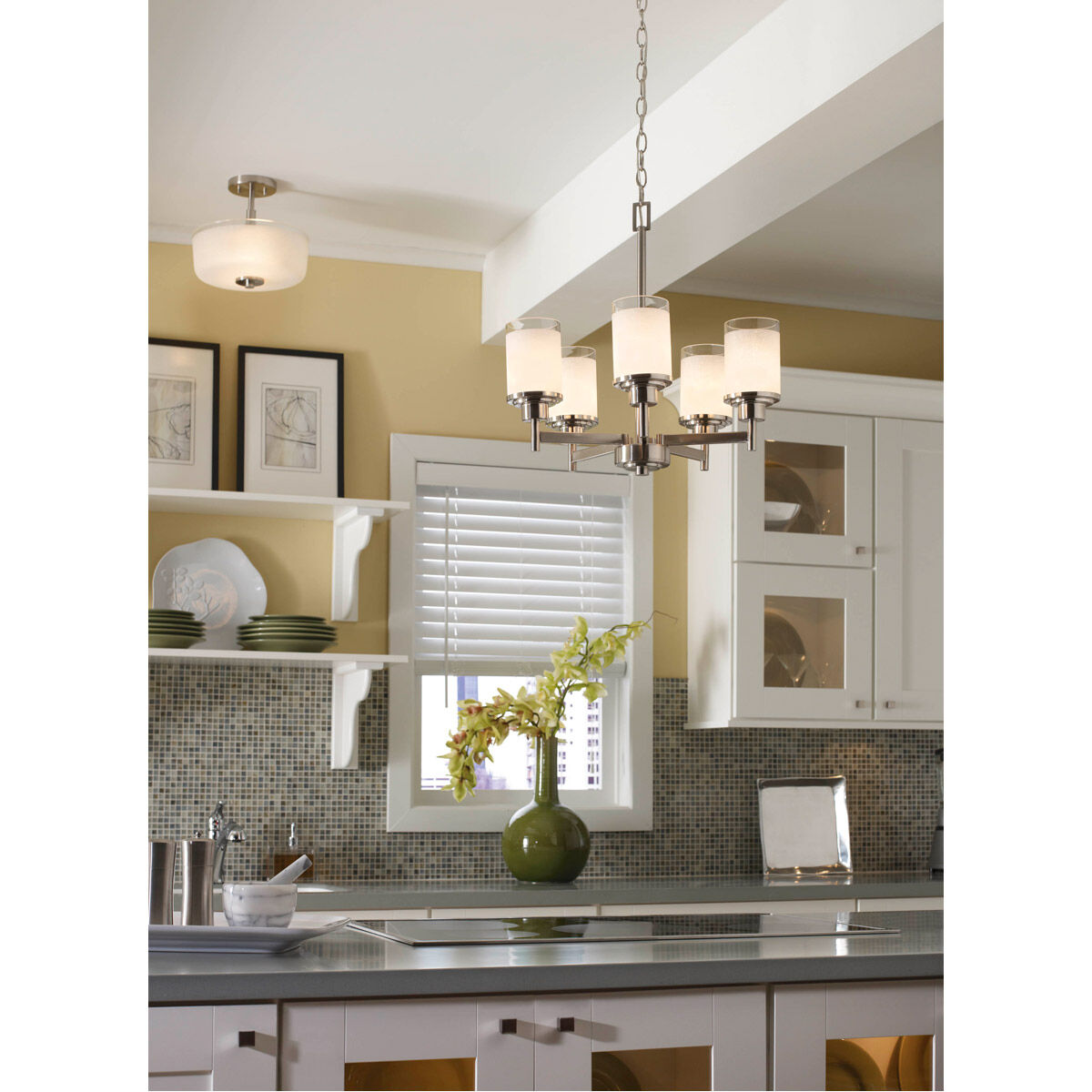 Lyndon 3 Light 18 inch Brushed Nickel Hall & Foyer Ceiling Light