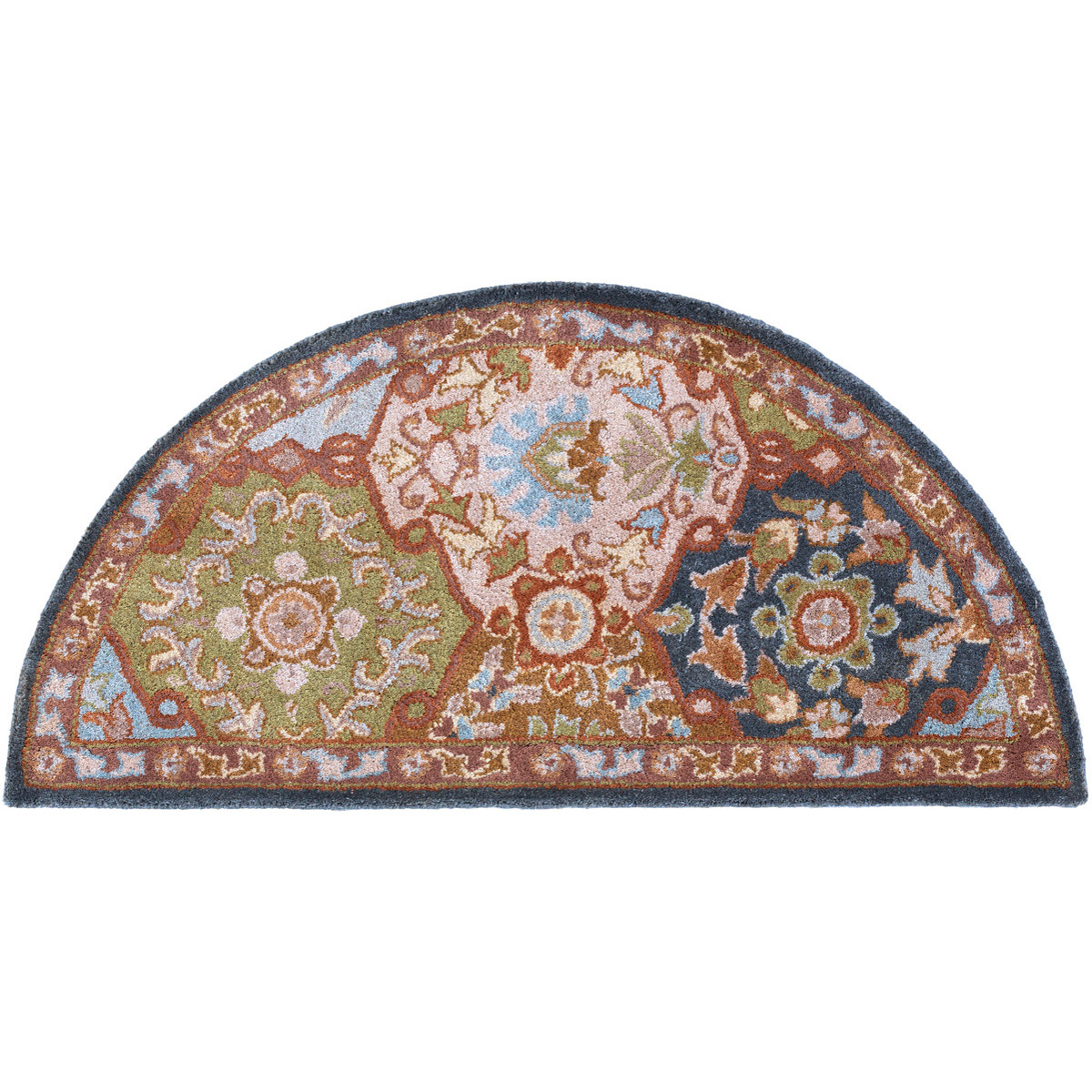 Edda 180 X 144 inch Dark Green/Olive/Sage/Dark Brown/Camel/Medium Gray Rugs, Wool