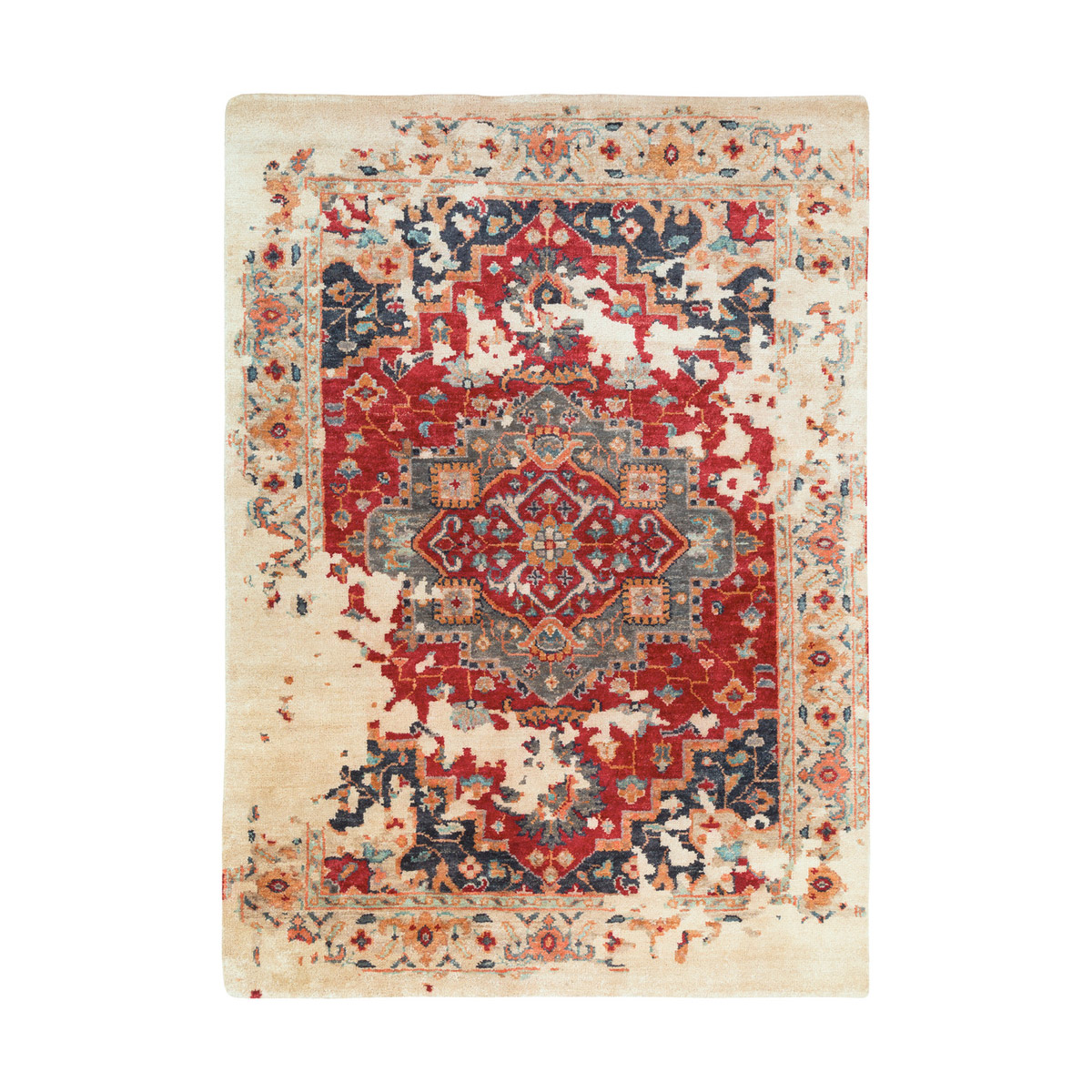 Dolores 132 X 96 inch Khaki/Dark Red/Wheat/Tan/Navy/Aqua/Medium Gray Rugs, Rectangle