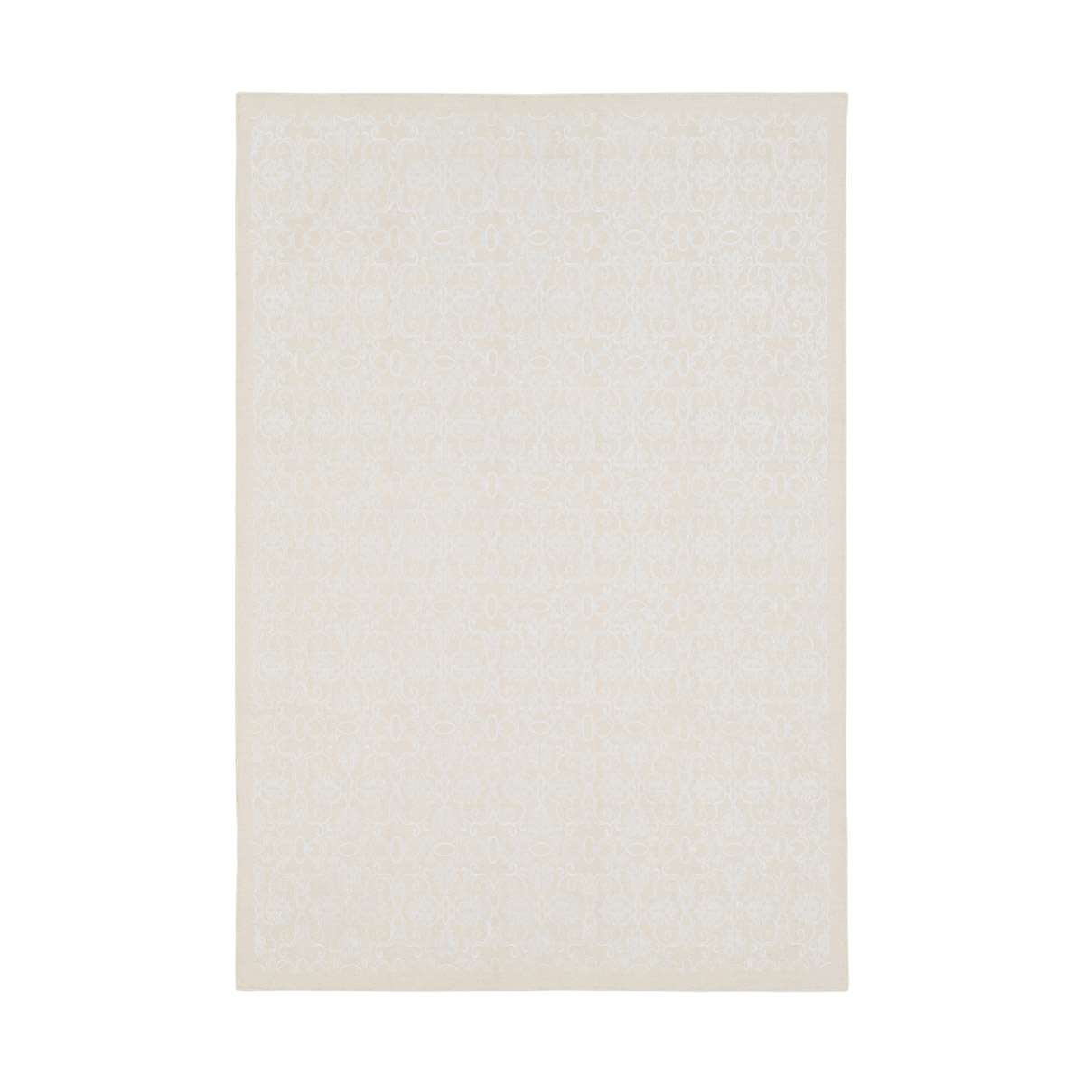 Orchid 91 X 62 inch Cream/White Rugs, Wool, Viscose, and Cotton