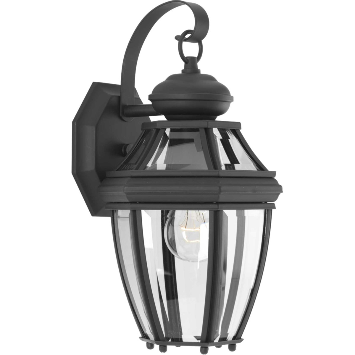 Natalie 1 Light 15 inch Textured Black Outdoor Wall Lantern, Small