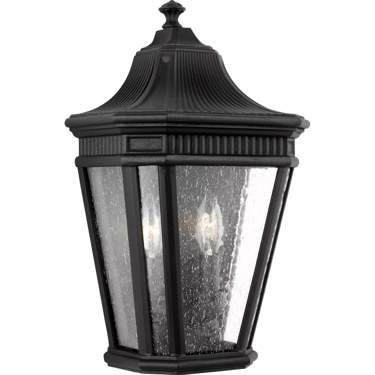 Quade 2 Light 16 inch Black Outdoor Wall Lantern
