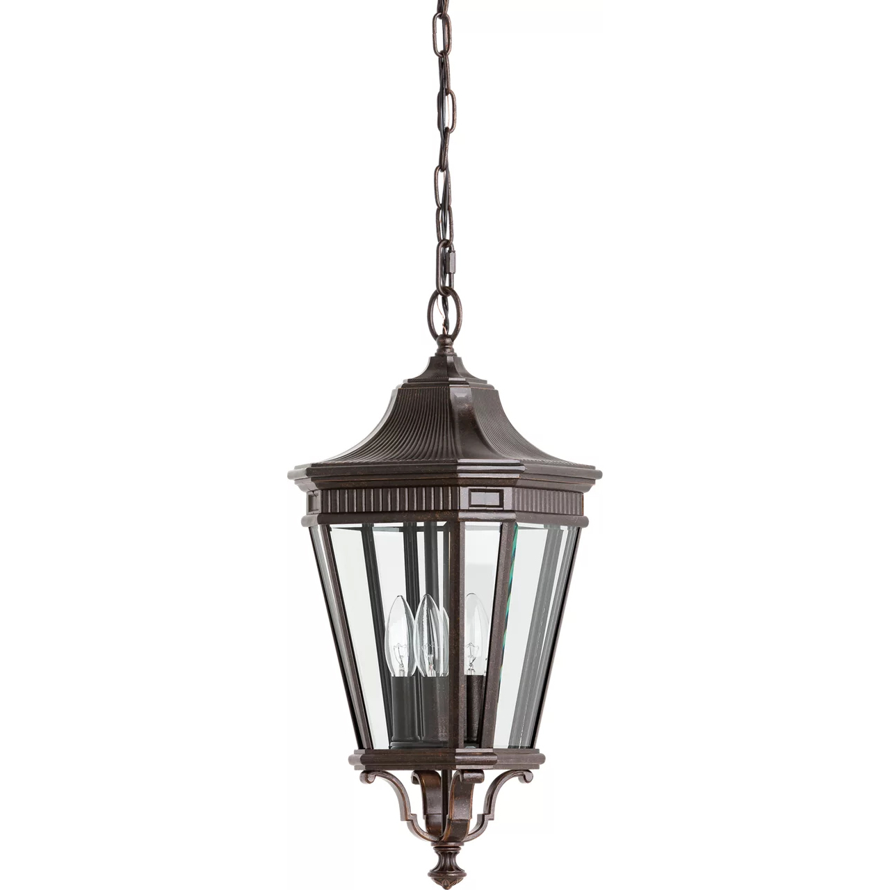 Quade 3 Light 9.5 inch Grecian Bronze Outdoor Hanging Lantern