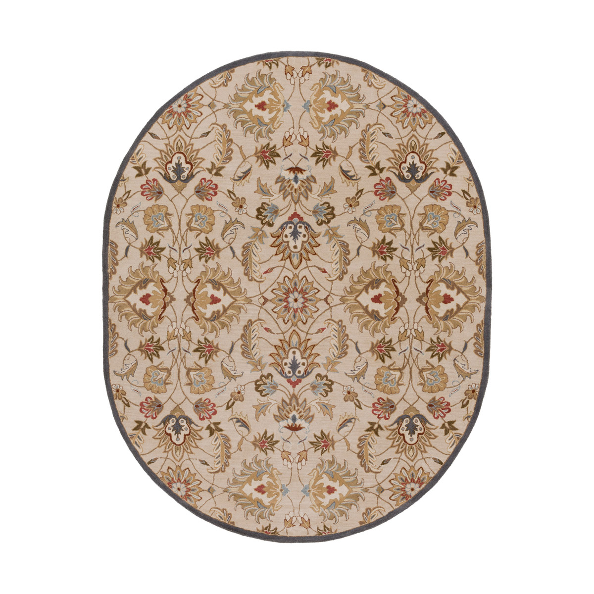 Edda 120 X 96 inch Butter/Tan/Burnt Orange/Camel/Charcoal Rugs, Wool