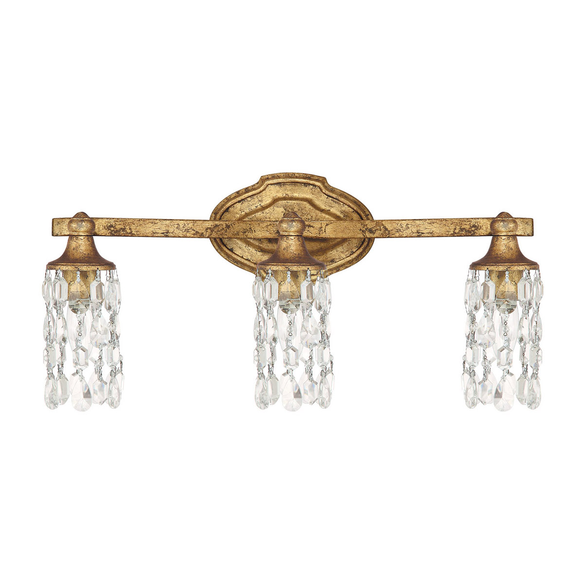 Dudley 3 Light 21 inch Antique Gold Vanity Light Wall Light