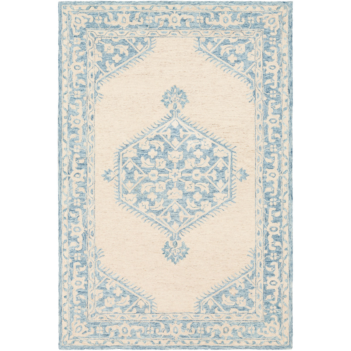 Ralph 90 X 60 inch Pale Blue/Beige/Sky Blue Rugs