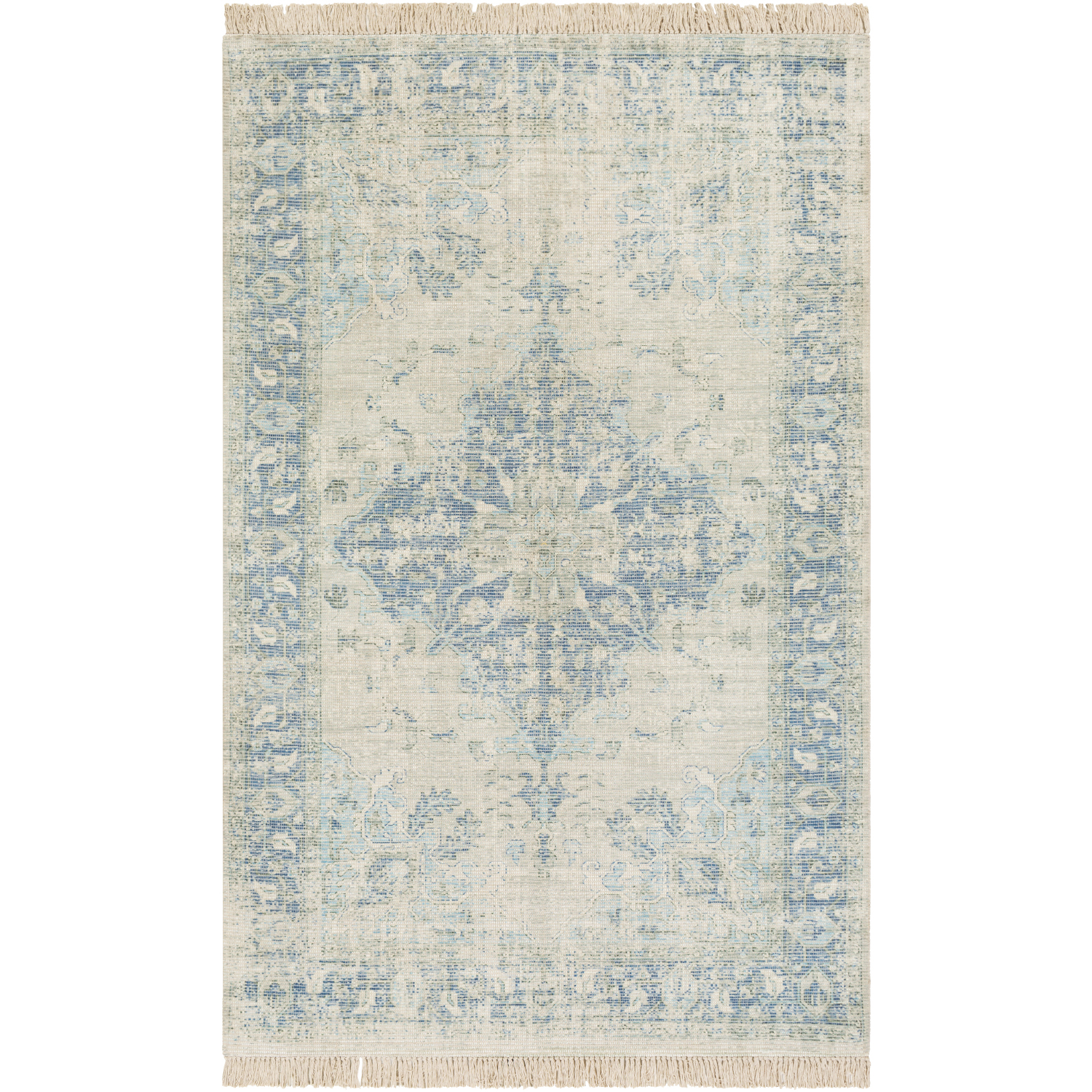 Sabene 36 X 24 inch Aqua Rug, Rectangle
