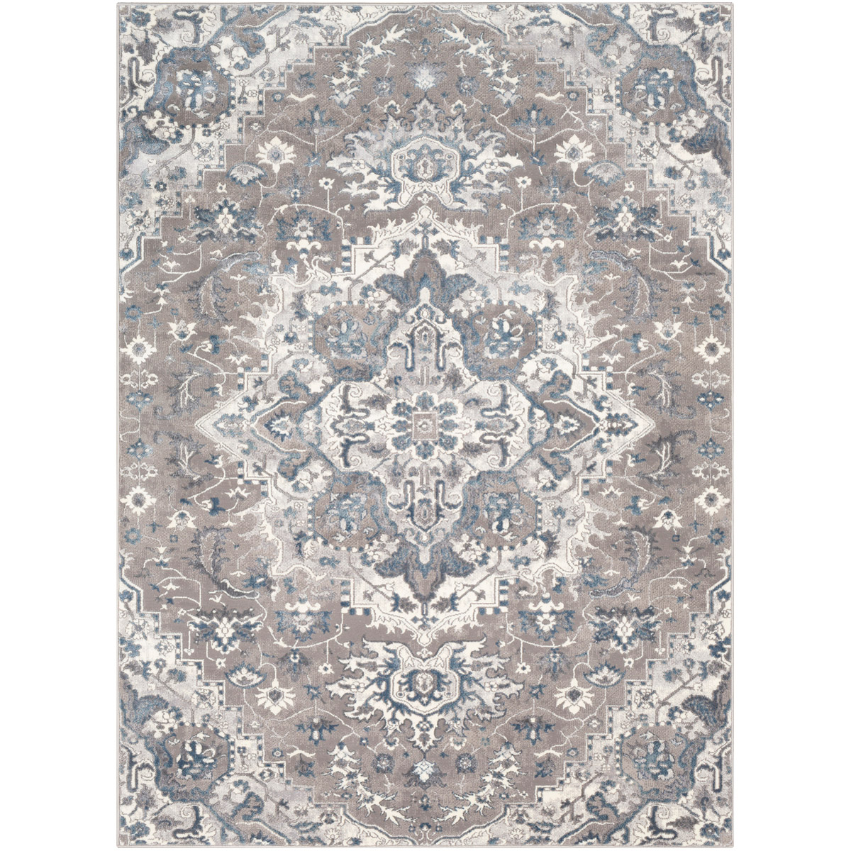 Mirth 35 X 24 inch Charcoal/Denim/Ivory/Medium Gray/Light Gray Rugs