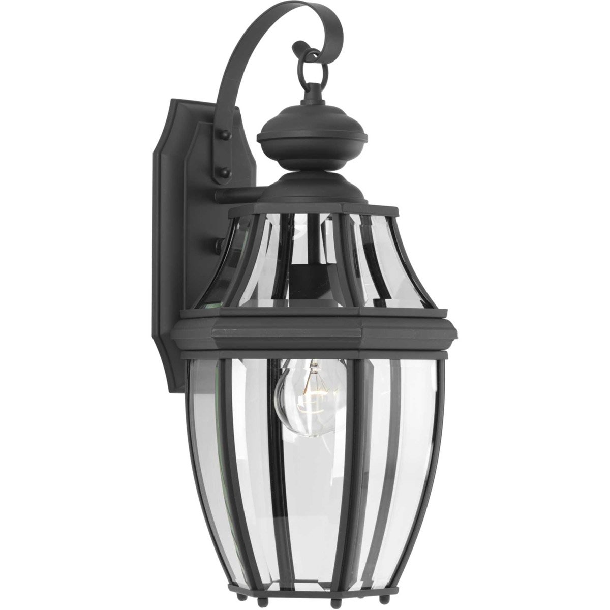 Natalie 1 Light 18 inch Textured Black Outdoor Wall Lantern, Medium