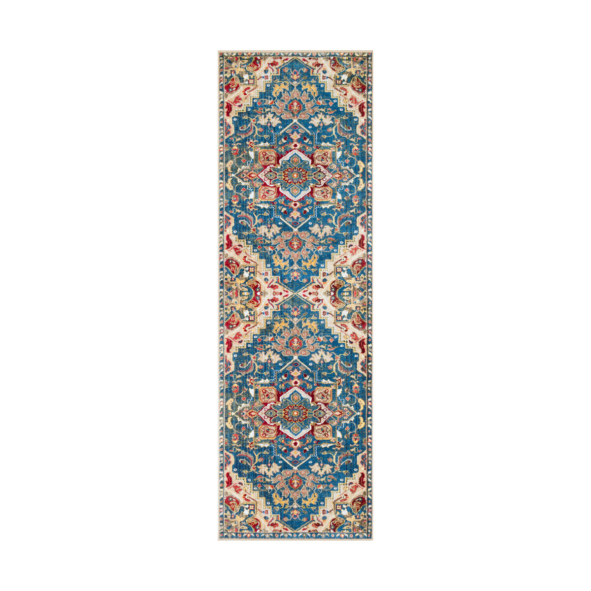 Hannibal 59 X 31 inch Navy/Khaki/Dark Red/White/Bright Yellow/Saffron Rugs, Rectangle