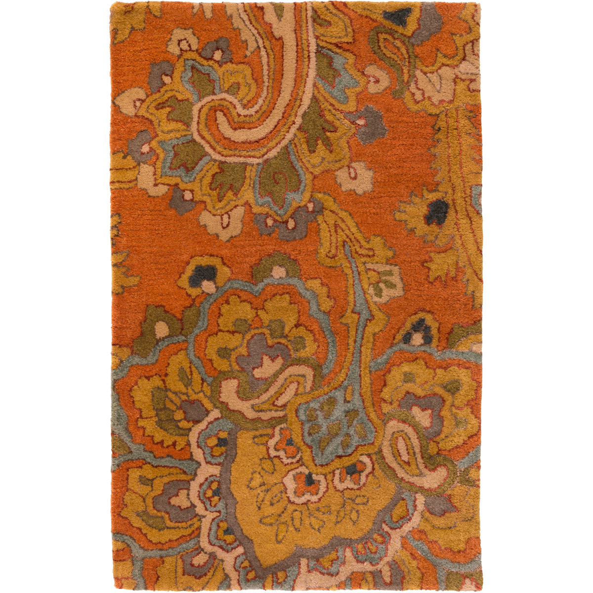 Vester 156 X 108 inch Burnt Orange/Camel/Beige/Medium Gray/Charcoal Rugs, Wool