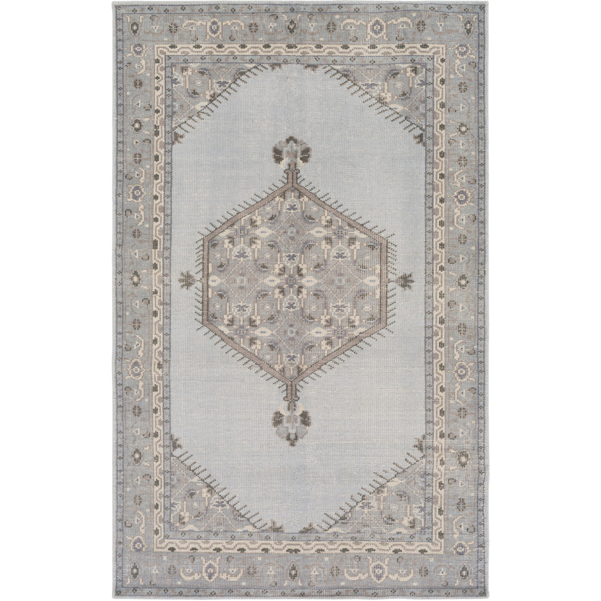 Luella 102 X 66 inch Light Gray/Violet/Black/Charcoal/Taupe Rugs, Wool