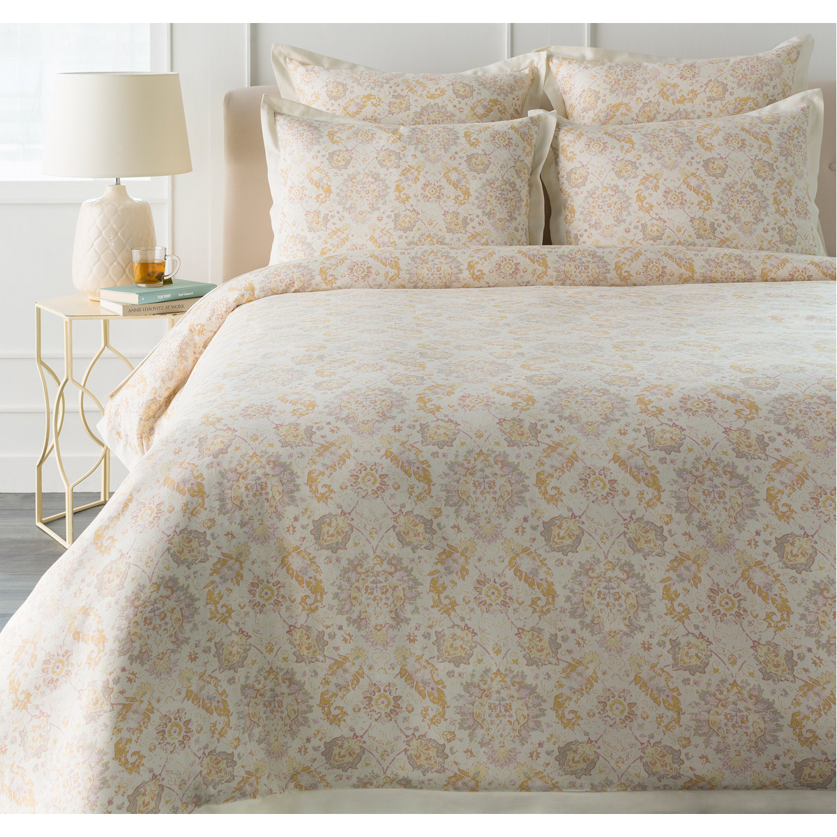Trista Pink and Grey Duvet Set, Full or Queen