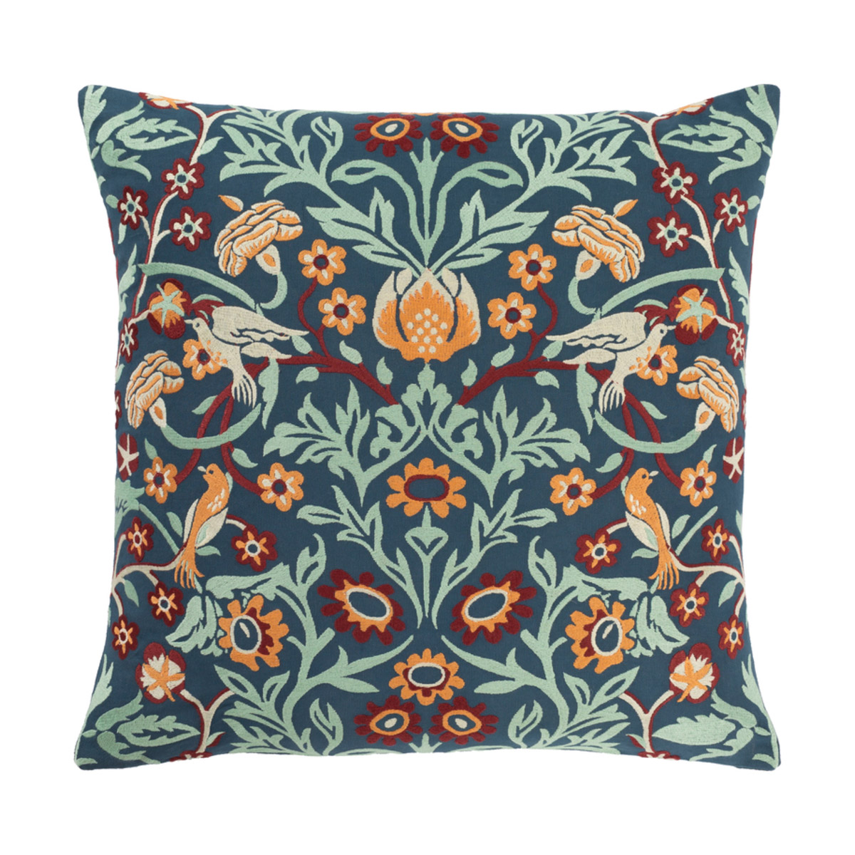 Harold 18 X 18 inch Dark Blue/Mint/Garnet/Peach/Cream Pillow Cover