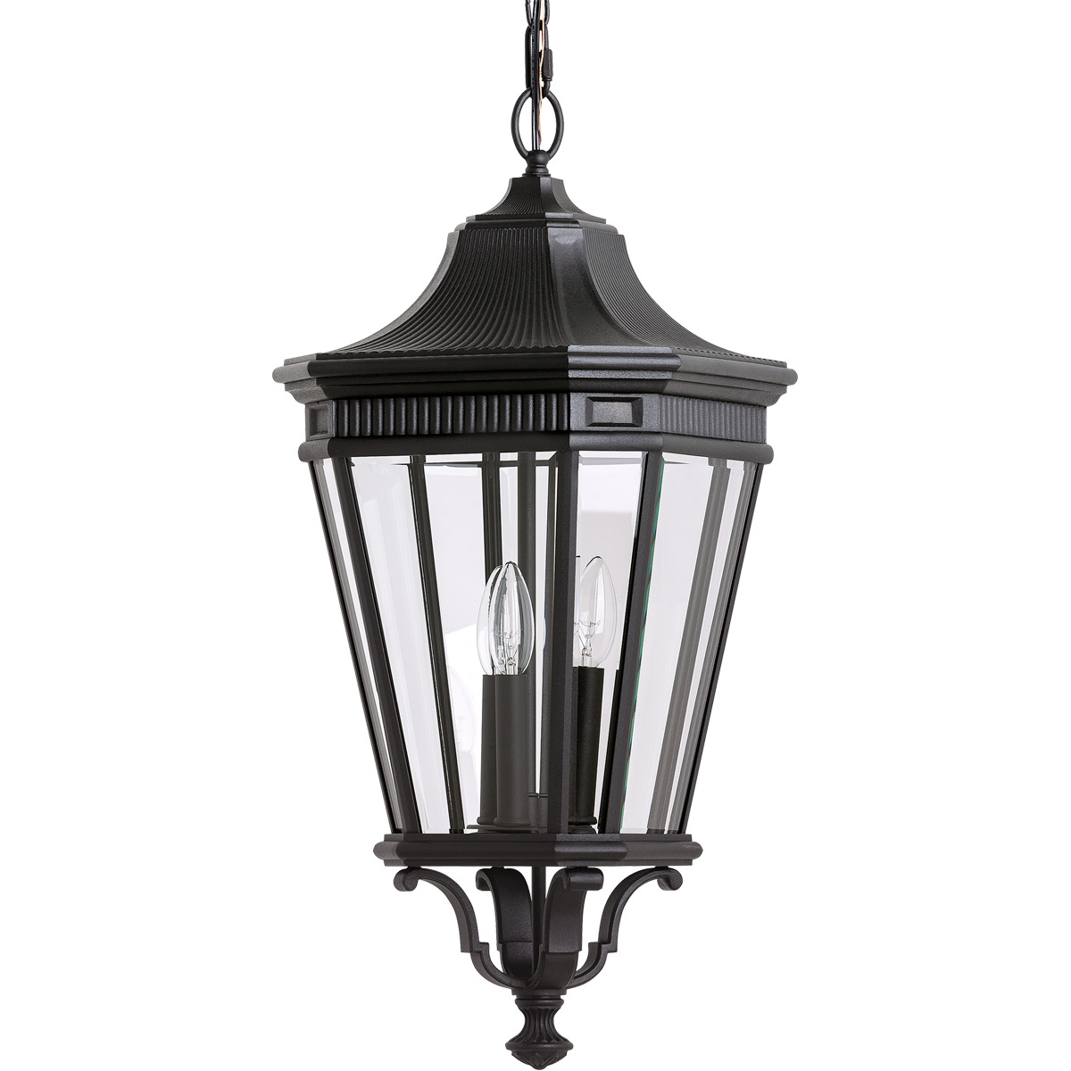 Quade 3 Light 12 inch Black Outdoor Hanging Lantern