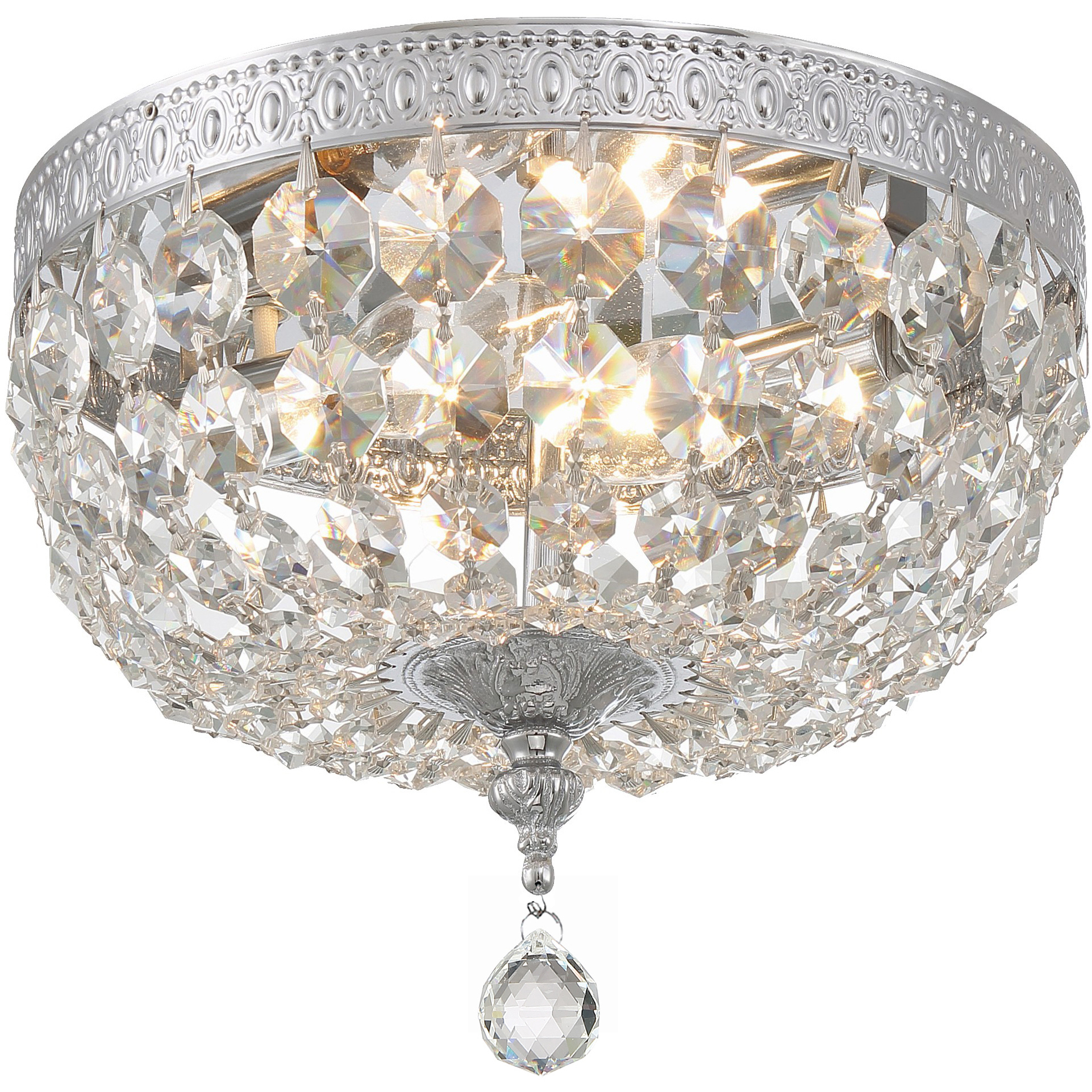 Everett 2 Light 8 inch Chrome Flush Ceiling Light