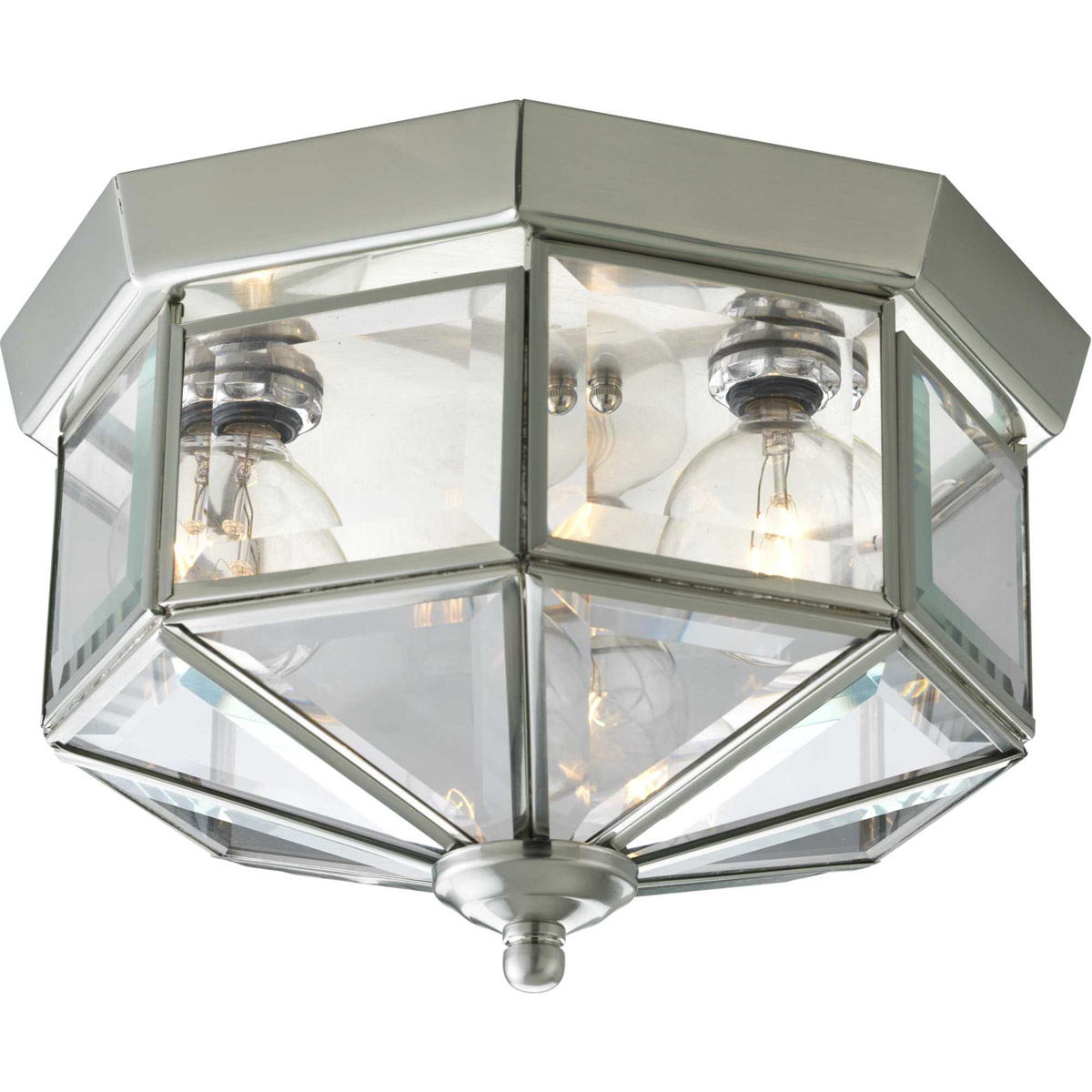 Petronella 3 Light 9.75 inch Brushed Nickel Flush Mount Ceiling Light