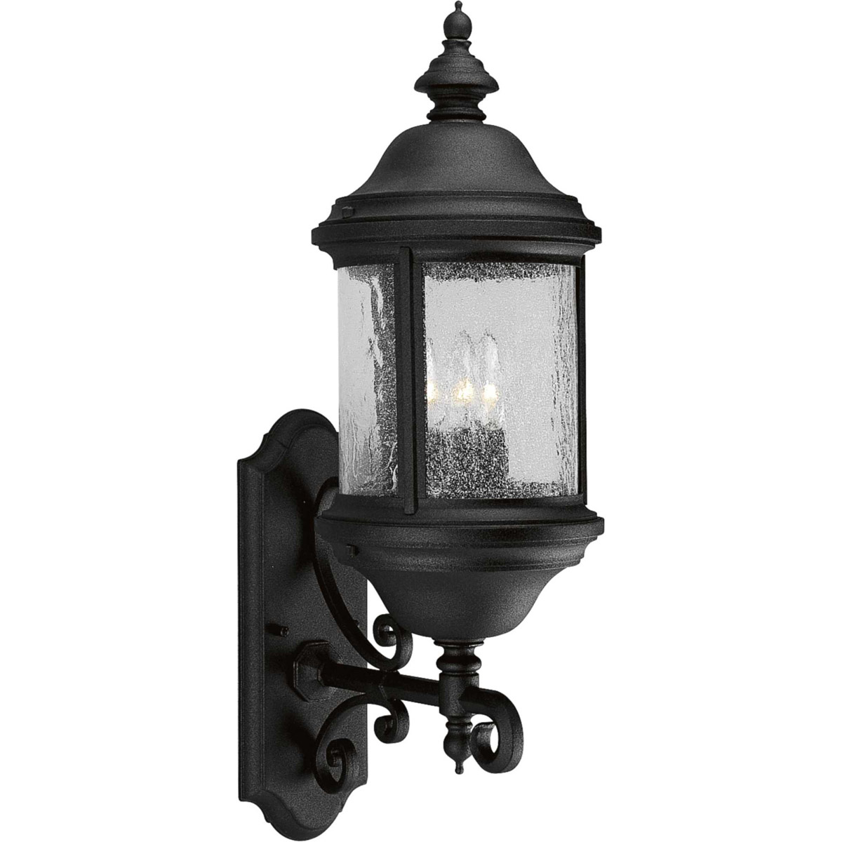 Renee 3 Light 26 inch Textured Black Outdoor Wall Lantern
