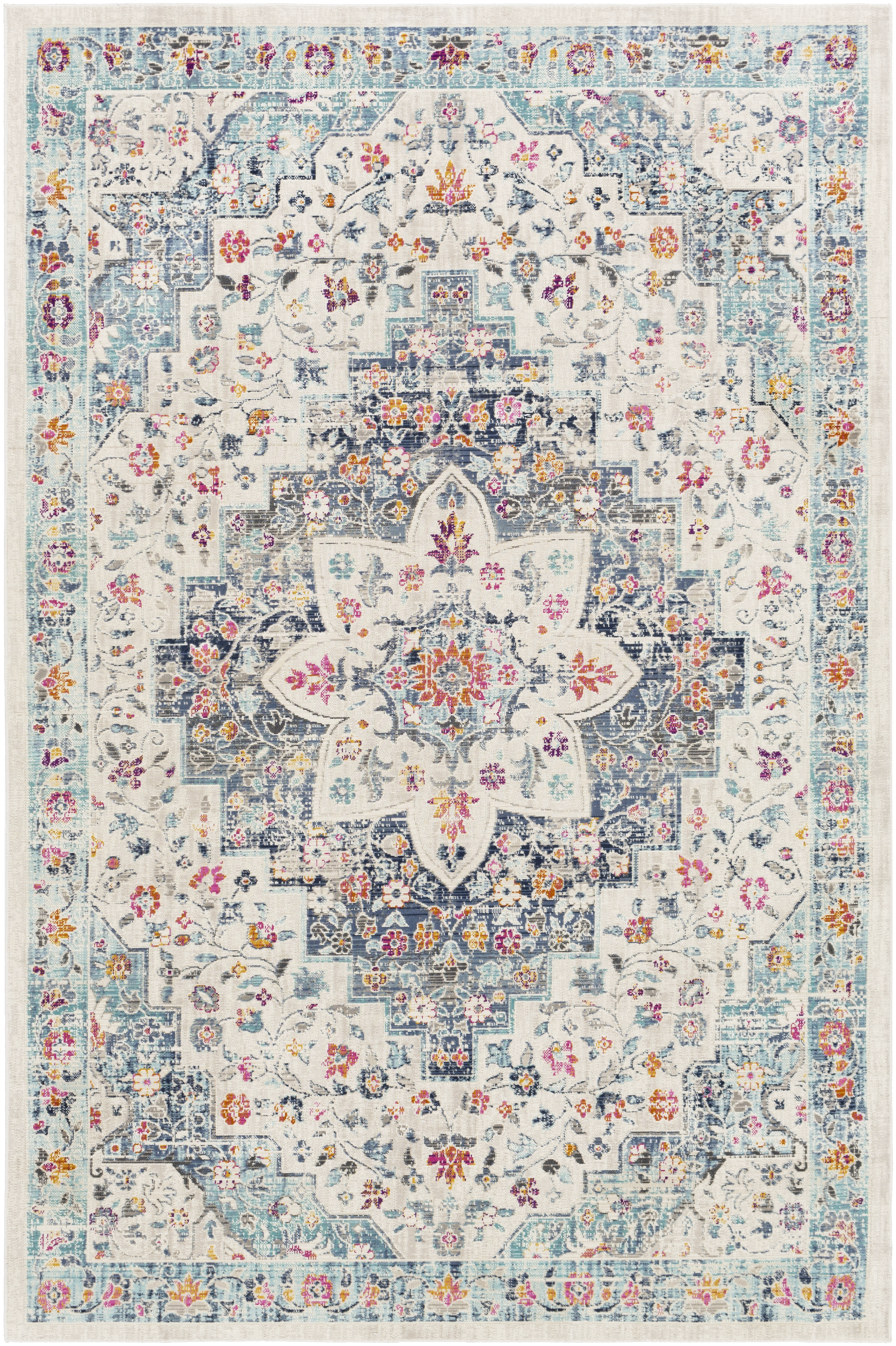 Orelious 87 X 63 inch Medium Gray Rug, Rectangle
