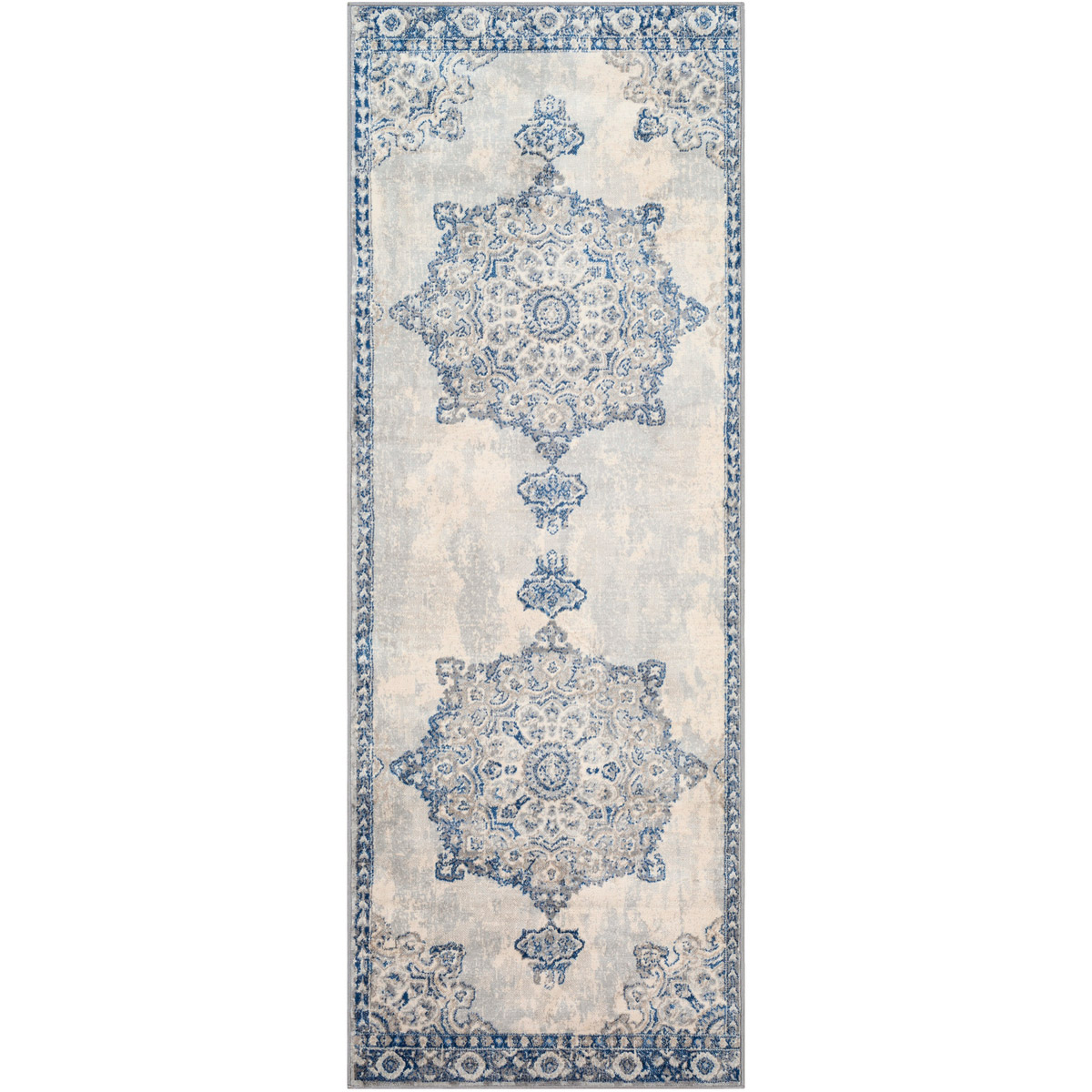 Creighton 36 X 24 inch Navy/Medium Gray/Cream/Silver Gray/Khaki Rugs