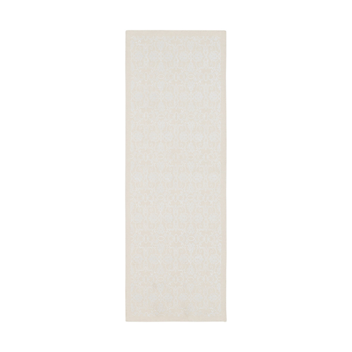Orchid 40 X 24 inch Cream/White Rugs, Wool, Viscose, and Cotton