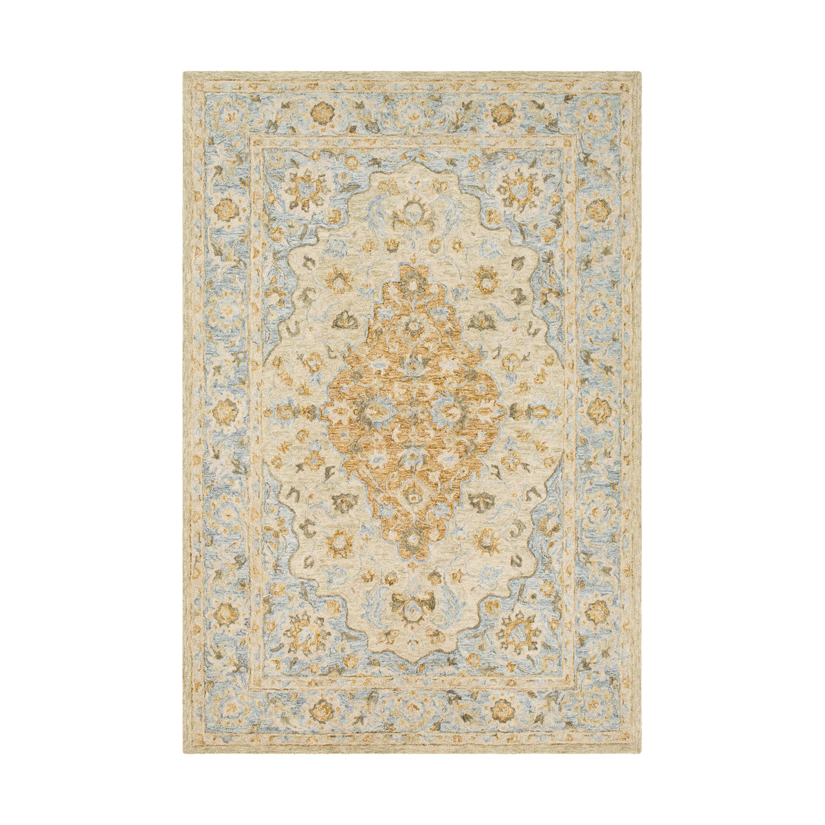 Jocosa 90 X 60 inch Olive/Khaki/Light Gray/Medium Gray/Wheat Rugs, Rectangle
