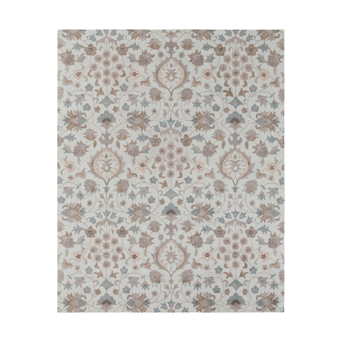 Susan 120 X 96 inch Light Gray/Mauve/Dark Blue/Taupe Rugs, Wool