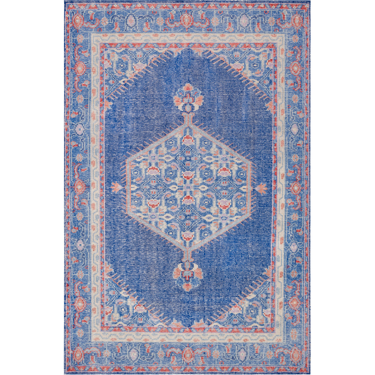 Luella 102 X 66 inch Dark Blue/Bright Red/Mauve/Camel/Denim/Khaki Rugs, Wool