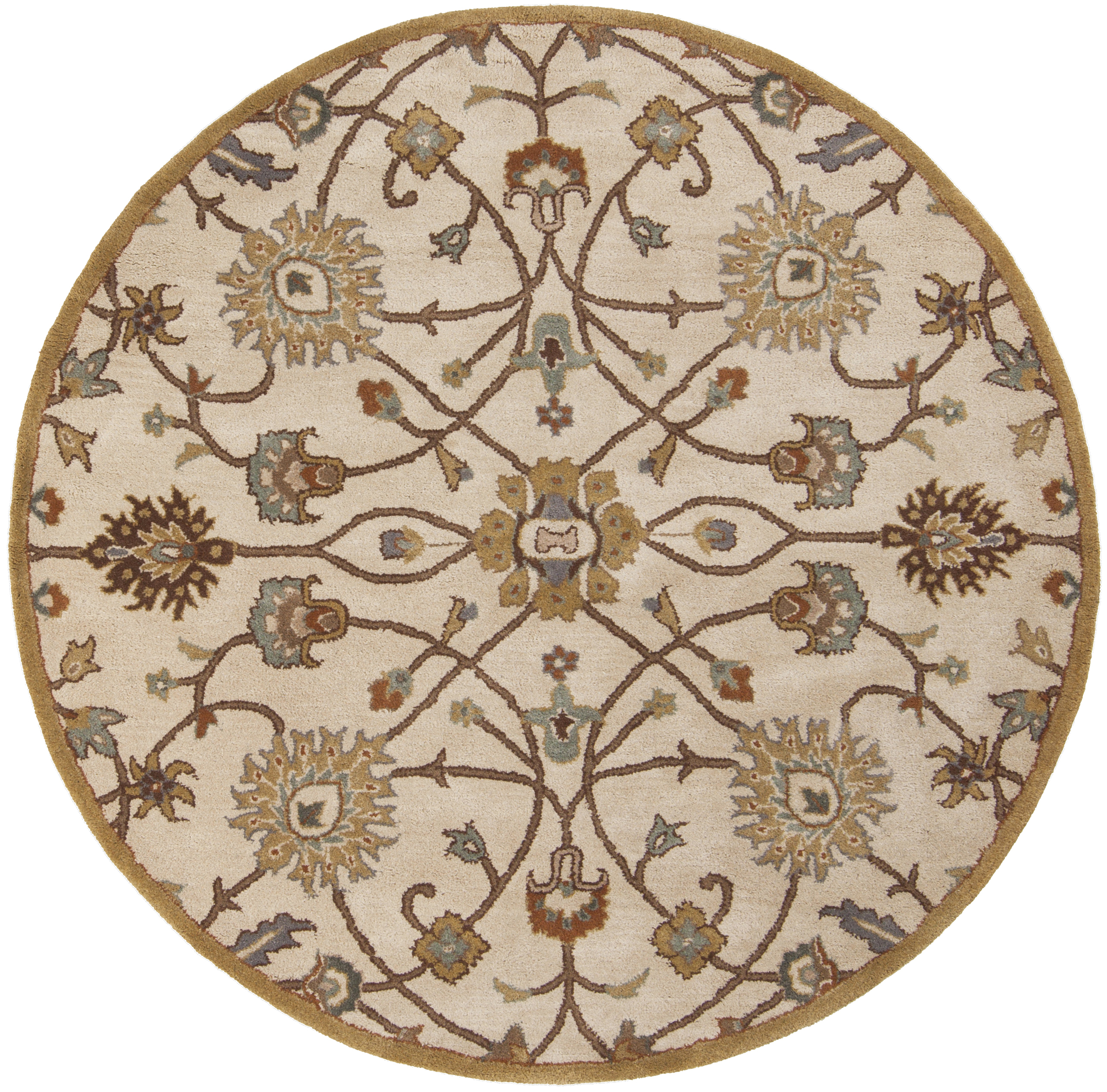 Edda 48 inch Tan Rug, Round