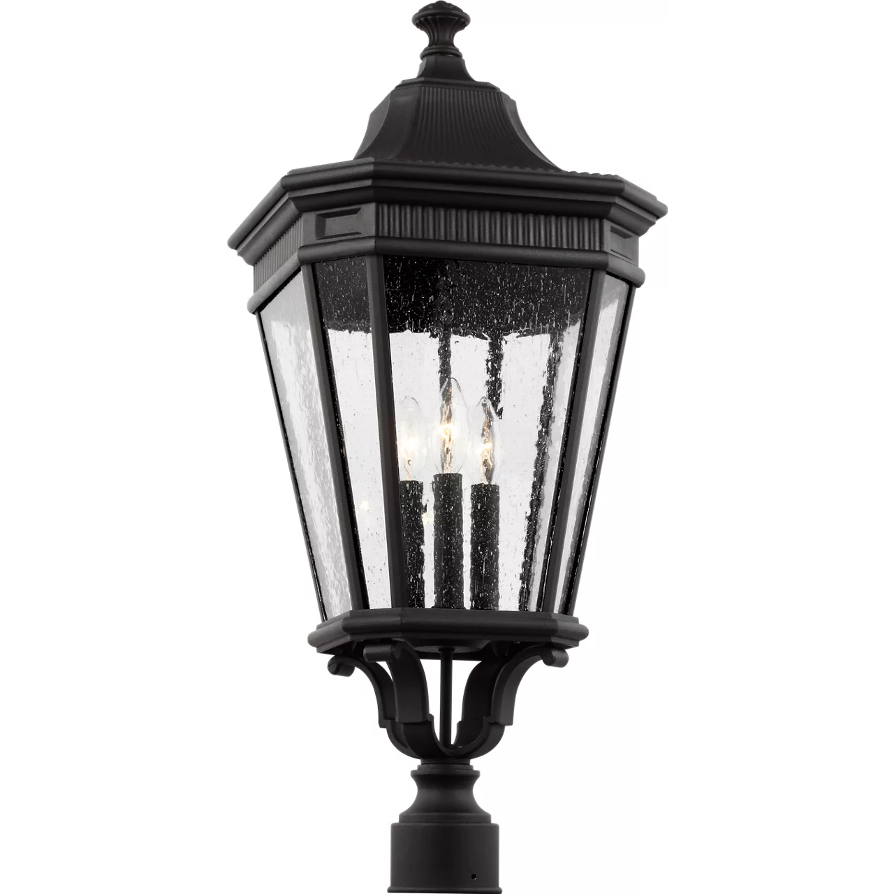 Quade 3 Light 27.5 inch Black Outdoor Post Lantern
