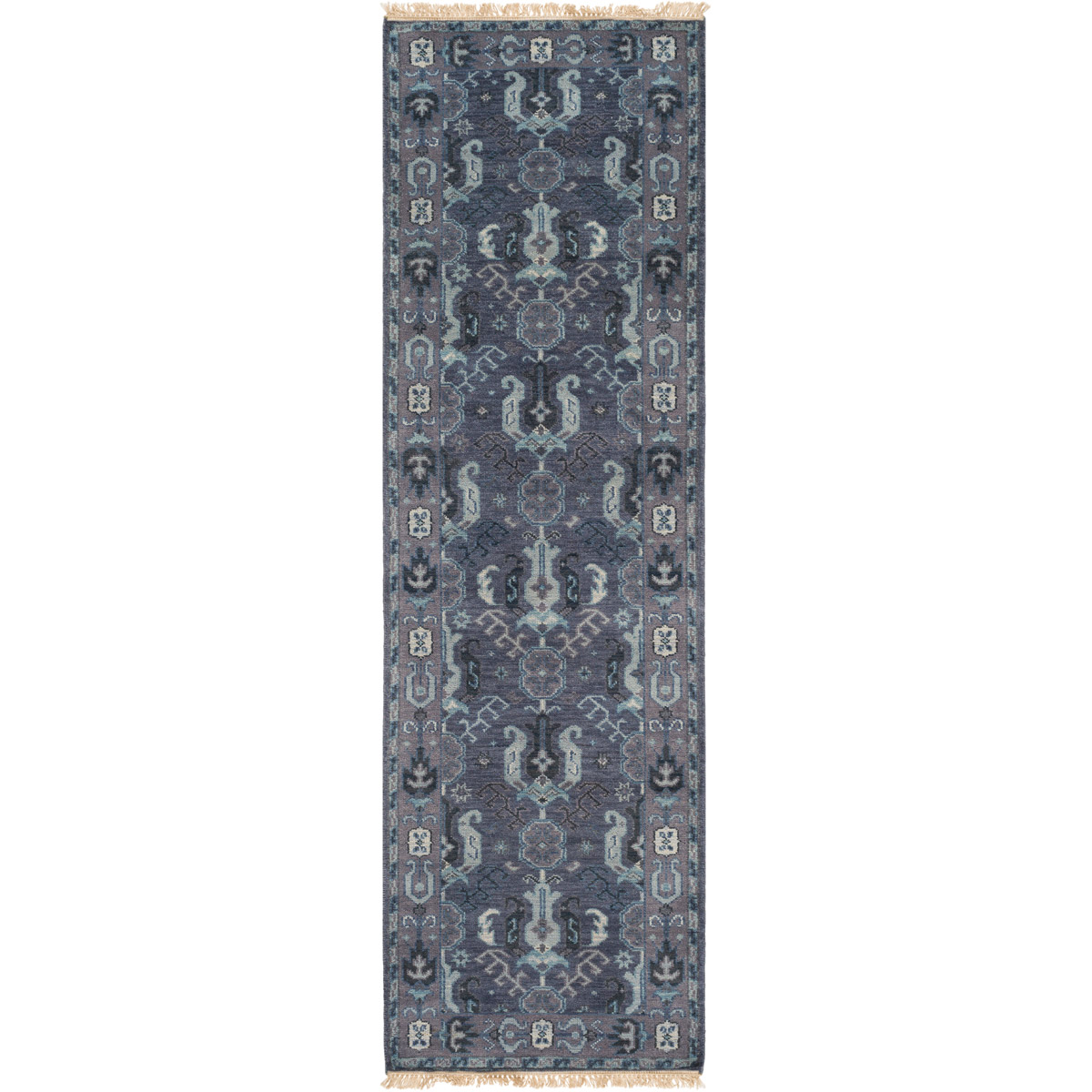 Douglas 36 X 24 inch Navy/Dark Purple/Aqua/Pale Blue Rugs, Wool