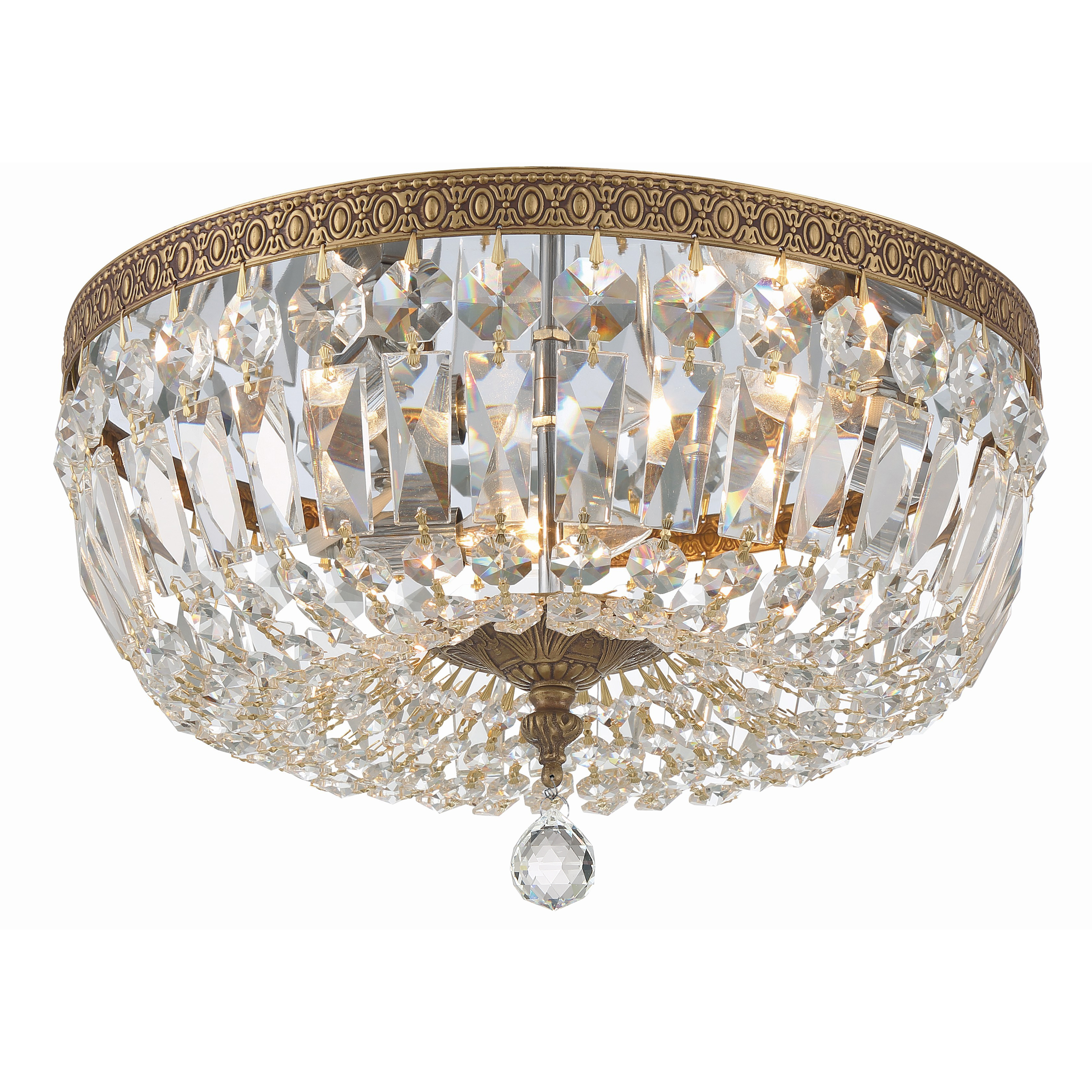 Everett 3 Light 14 inch Gold Flush Ceiling Light