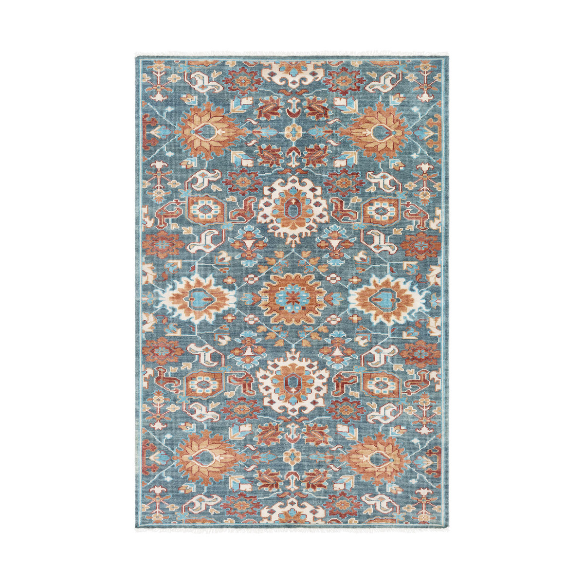 Ace 36 X 24 inch Dark Green/Burnt Orange/Camel/Teal/Butter/Dark Red Rugs, Wool