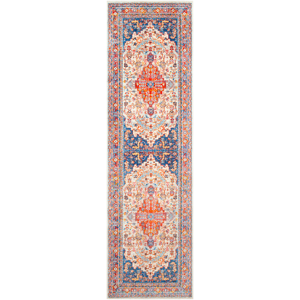 Preston 59 X 31 inch Pale Pink/Rose/Beige/Sky Blue/Cream/Burnt Orange Rugs, Rectangle