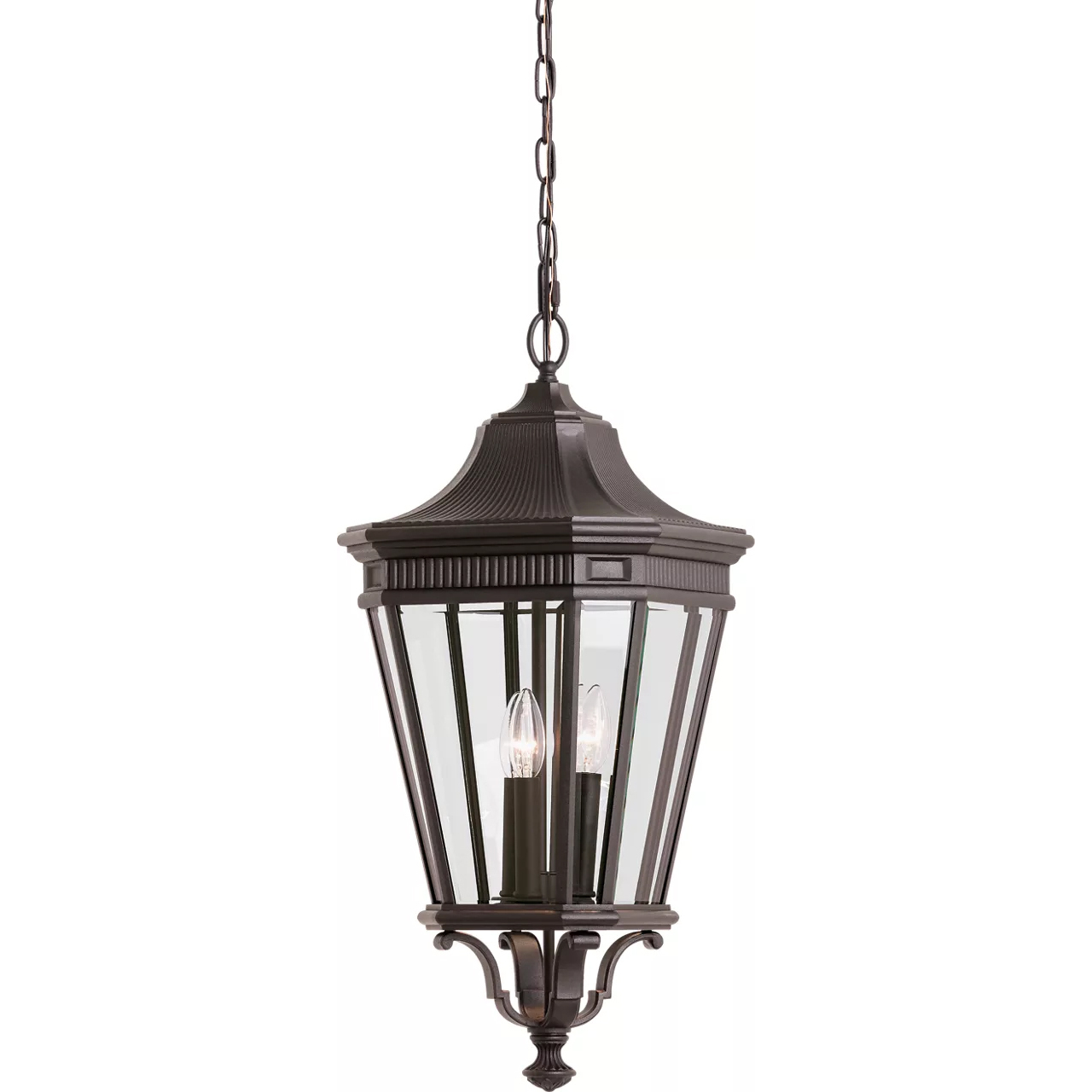Quade 3 Light 12 inch Grecian Bronze Outdoor Hanging Lantern