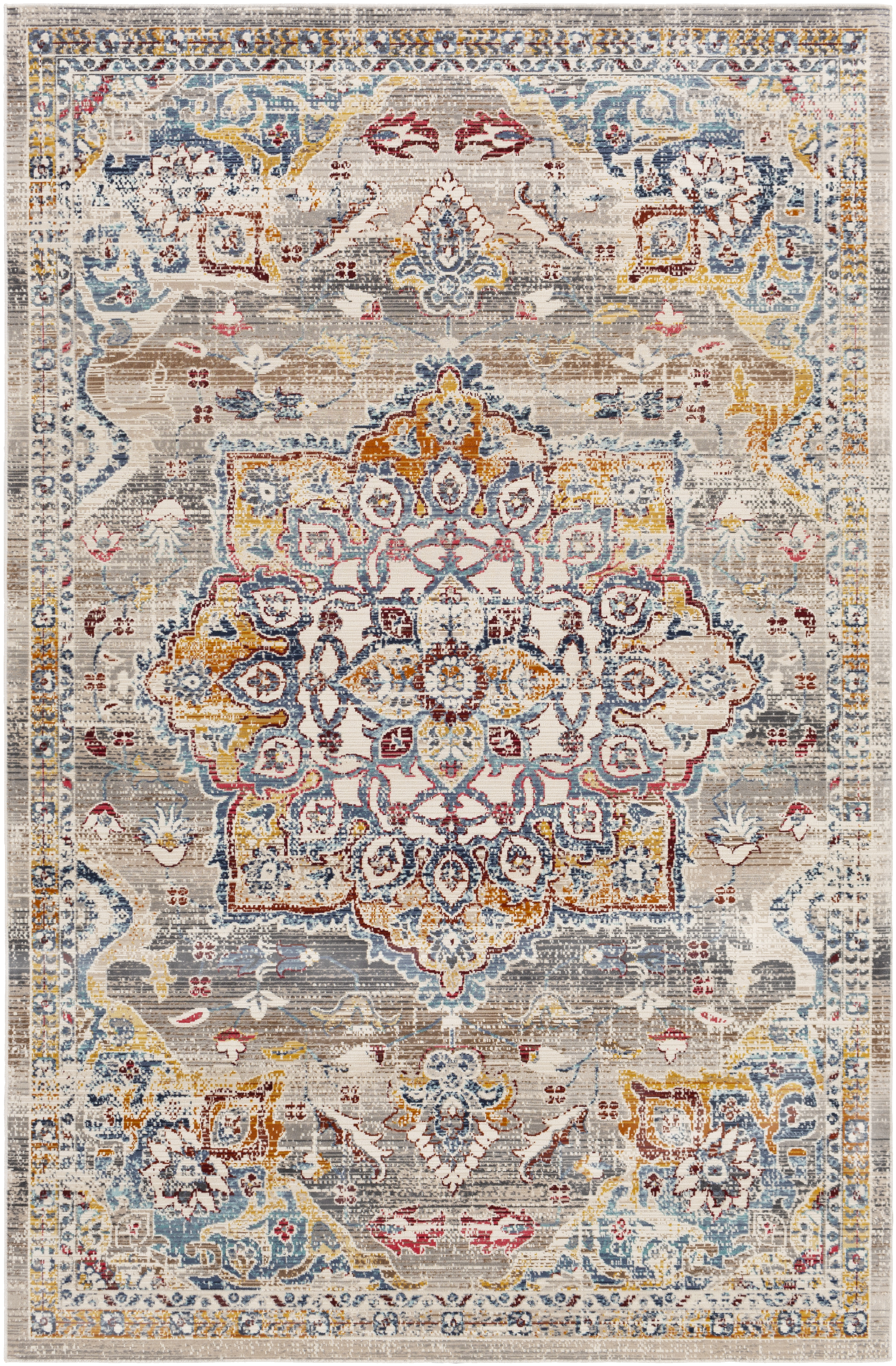 Orelious 87 X 63 inch White Rug, Rectangle