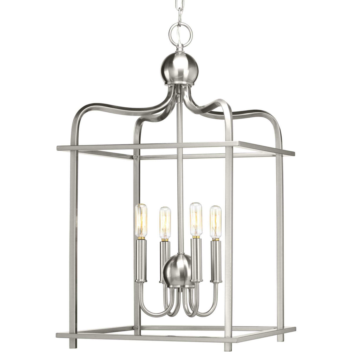 Stokley 4 Light 15 inch Brushed Nickel Pendant Ceiling Light, Design Series