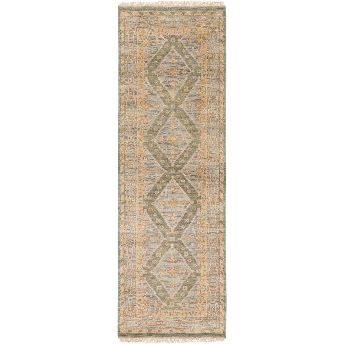 Douglas 96 X 30 inch Sage/Denim/Khaki/Camel Rugs, Wool