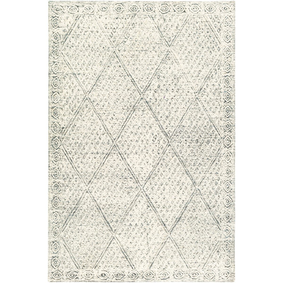 Ellen 36 X 24 inch Navy/Ice Blue/Cream Rugs