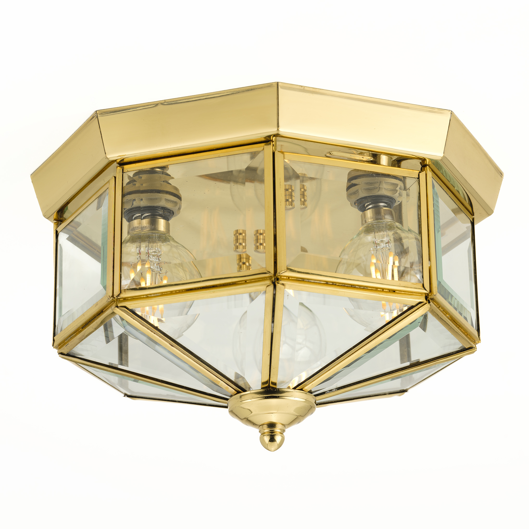 Petronella 3 Light 9.75 inch Polished Brass Flush Mount Ceiling Light