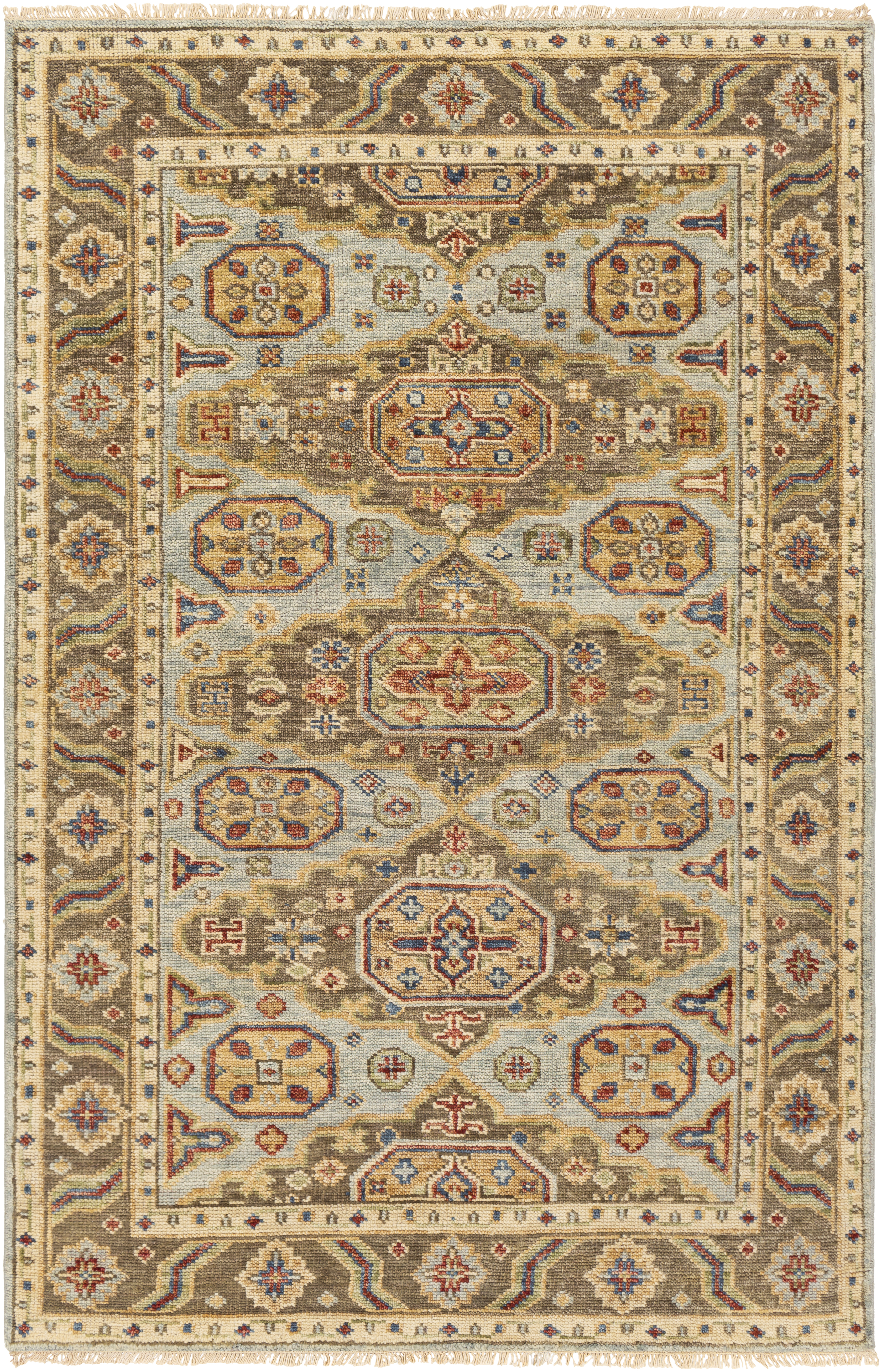 Hiemo 36 X 24 inch Aqua Rug, Rectangle